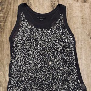 Armani Exchange Loose Fit Tank Shirt Sequins - Size Small